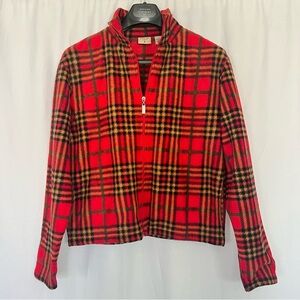 Red and Yellow Plaid zip up sweater